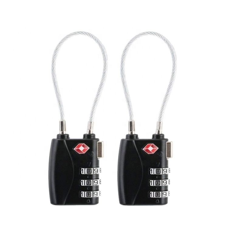 TSA-719 Twin packing 2pcs keyless TSA cable lock colored padlock