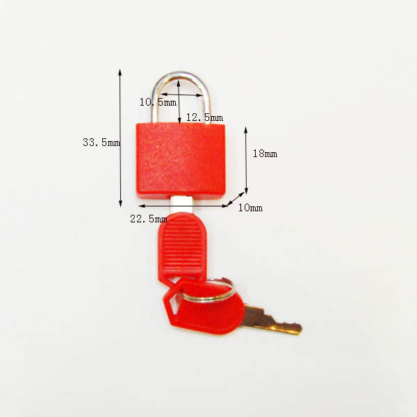 wholesale 20mm plastic ABS cover small brass colorful padlock with key