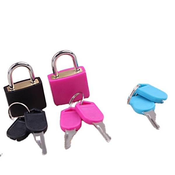 wholesale 20mm plastic ABS cover small brass colorful padlock with key