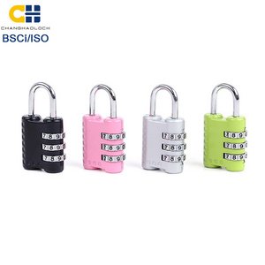 small size Travel Lock 3 Digit Reset Luggage Combination numbers Padlock for gift