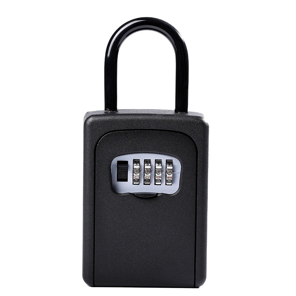 Outdoor Wall Mount Key Hidden Safe Box 4 Digit Combination Lock Aluminum Alloy Keys Safe Security Storage Box with hook