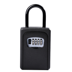 Outdoor Wall Mount Key Hidden Safe Box 4 Digit Combination Lock Aluminum Alloy Keys Safe Security Storage Box with hook