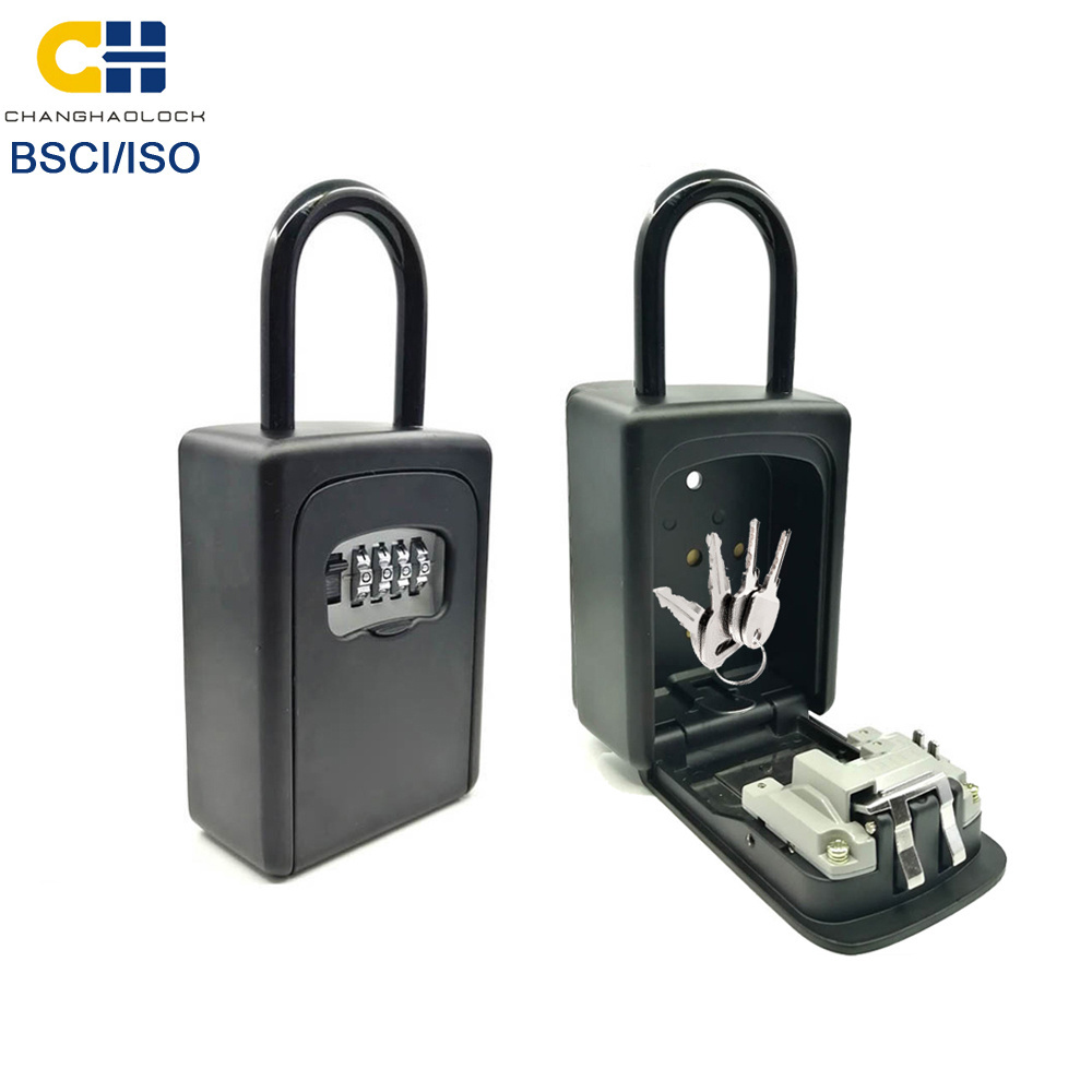 Outdoor Storage Waterproof Key Hide Box Portable Combination Lock box With Hanger Shackle  Key Safe Box