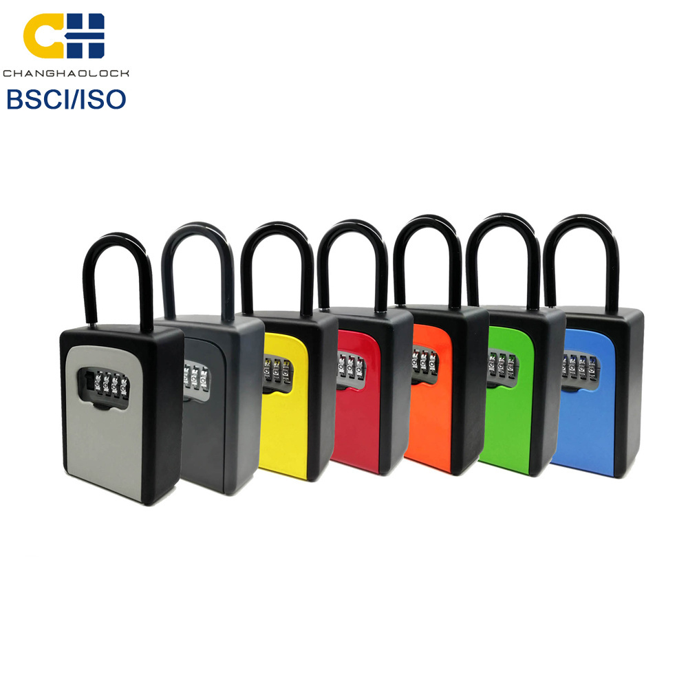 Outdoor Storage Waterproof Key Hide Box Portable Combination Lock box With Hanger Shackle  Key Safe Box