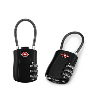 Hot sell TSA 527 TSA safe lock zipper lock for bag TSA padock 3 digit cable combination lock