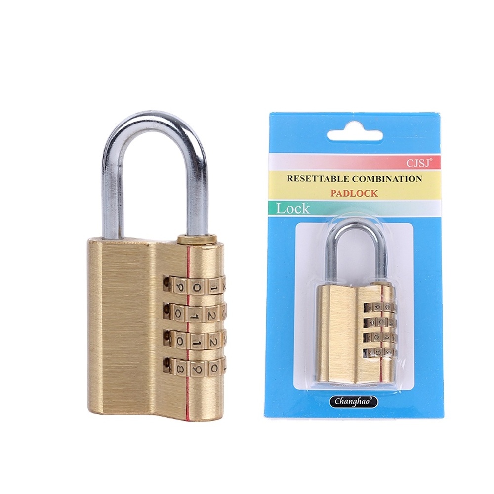 CH-04H  cheap high quality 4-digit outdoor brass password combination padlock