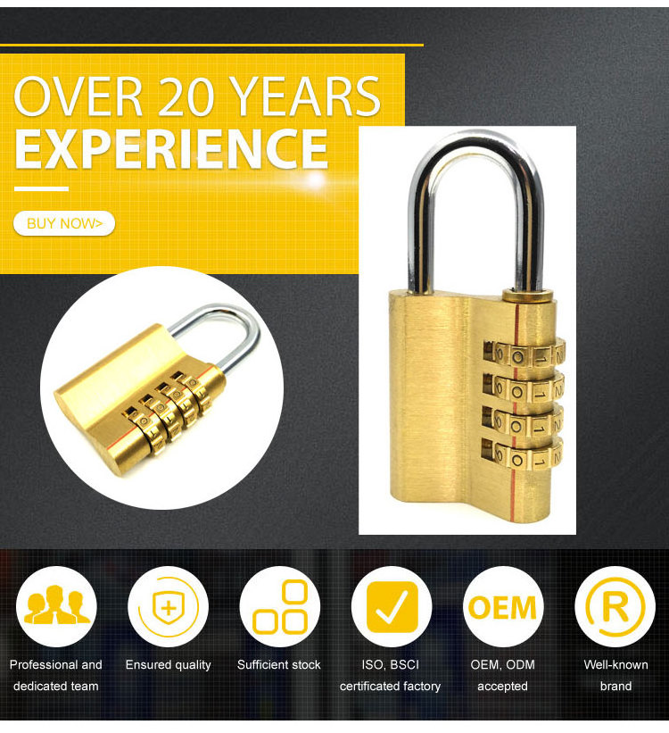 CH-04H  cheap high quality 4-digit outdoor brass password combination padlock