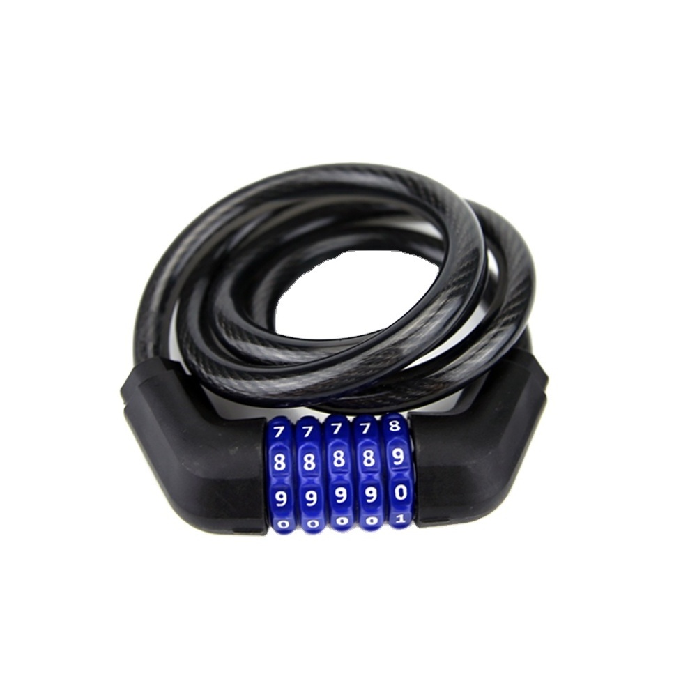 CH-503 black Classic bike 5 digit number wheel combination cable bicycle lock