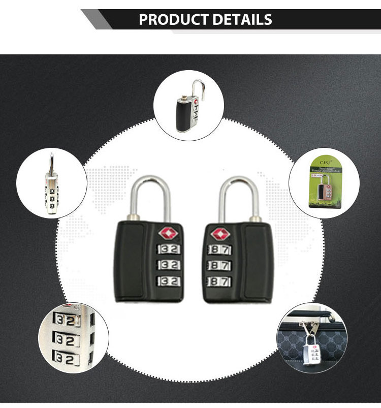 TSA-552 Lower Price Wholesale padlock USA tsa lock 3 digit combination lock