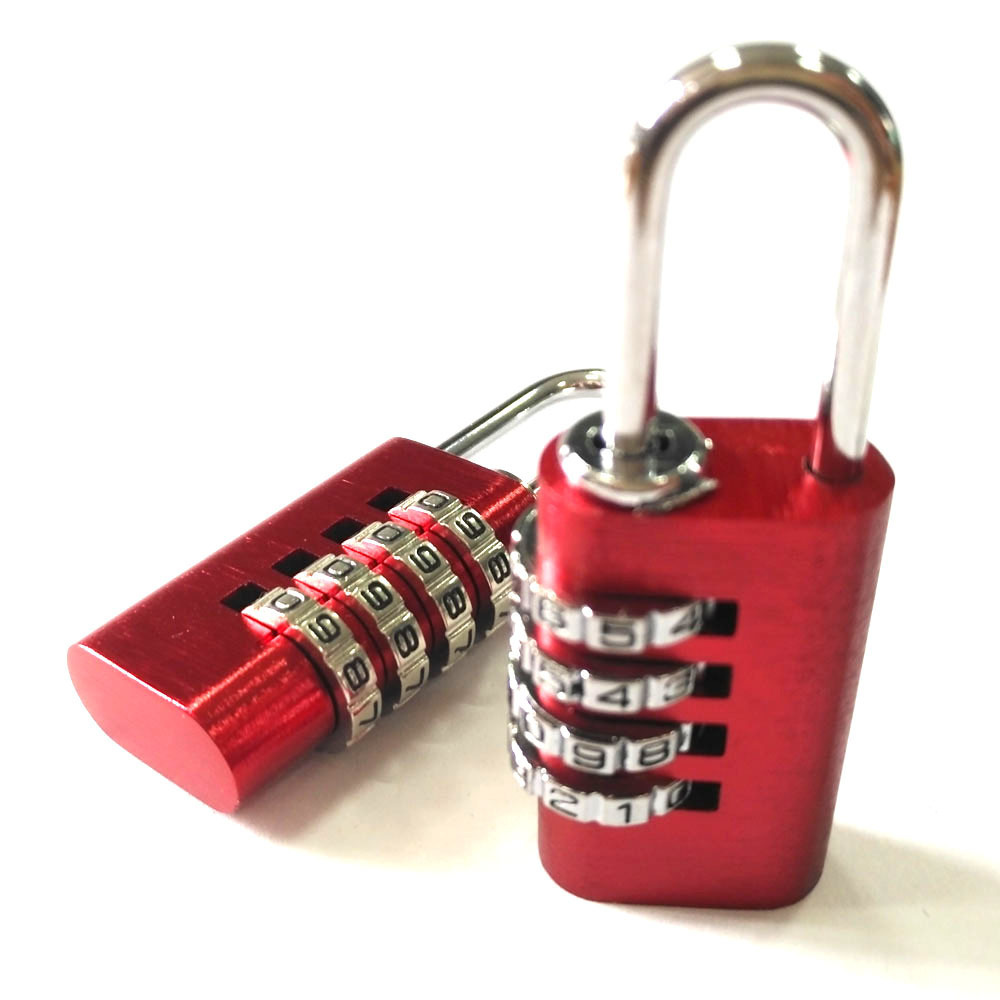 CH-03K Aluminium Combination Padlock red Travel 4 Digit Code Lock For Gym Lockers