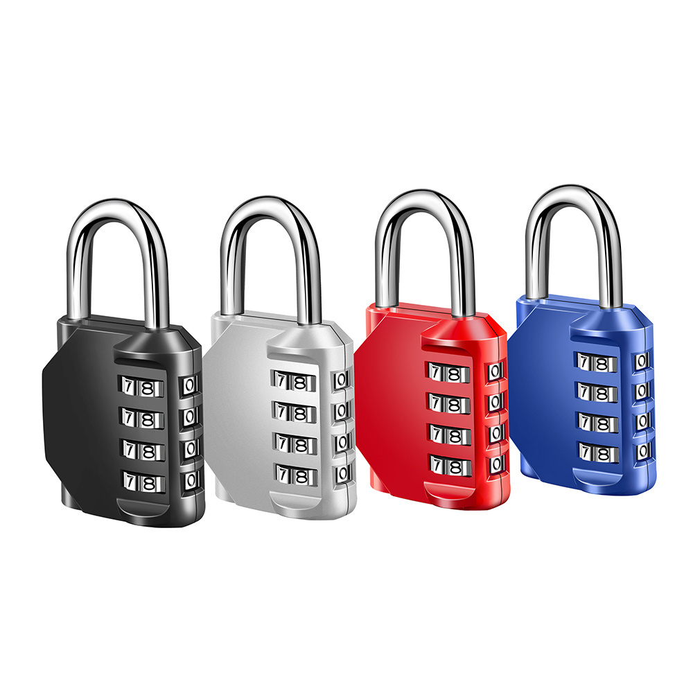 Hot selling high quality large  4-digit zinc alloy password combination safe padlock for locker  cabinet gym luggage bag