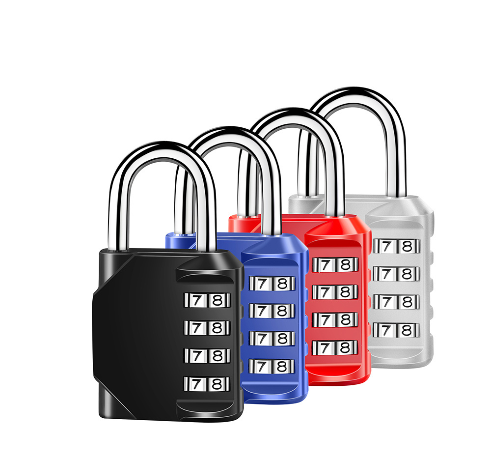 Hot selling high quality large  4-digit zinc alloy password combination safe padlock for locker  cabinet gym luggage bag