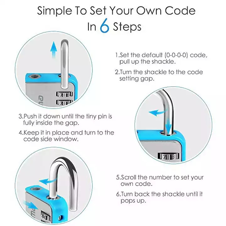 CH-605 Combination Lock 4 Digit Locker Outdoor Padlock for Gym School Gates Doors Fence Hasps and Storage