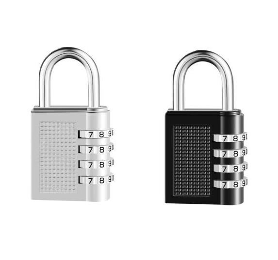 Padlock factory 4 digit black school gym locker combination lock for safe