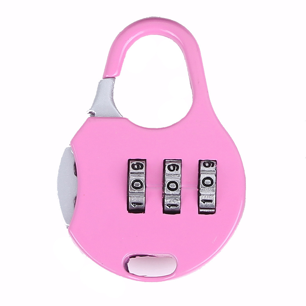 CH-15B 3 dial number mini pink color cute shape metal luggage combination lock