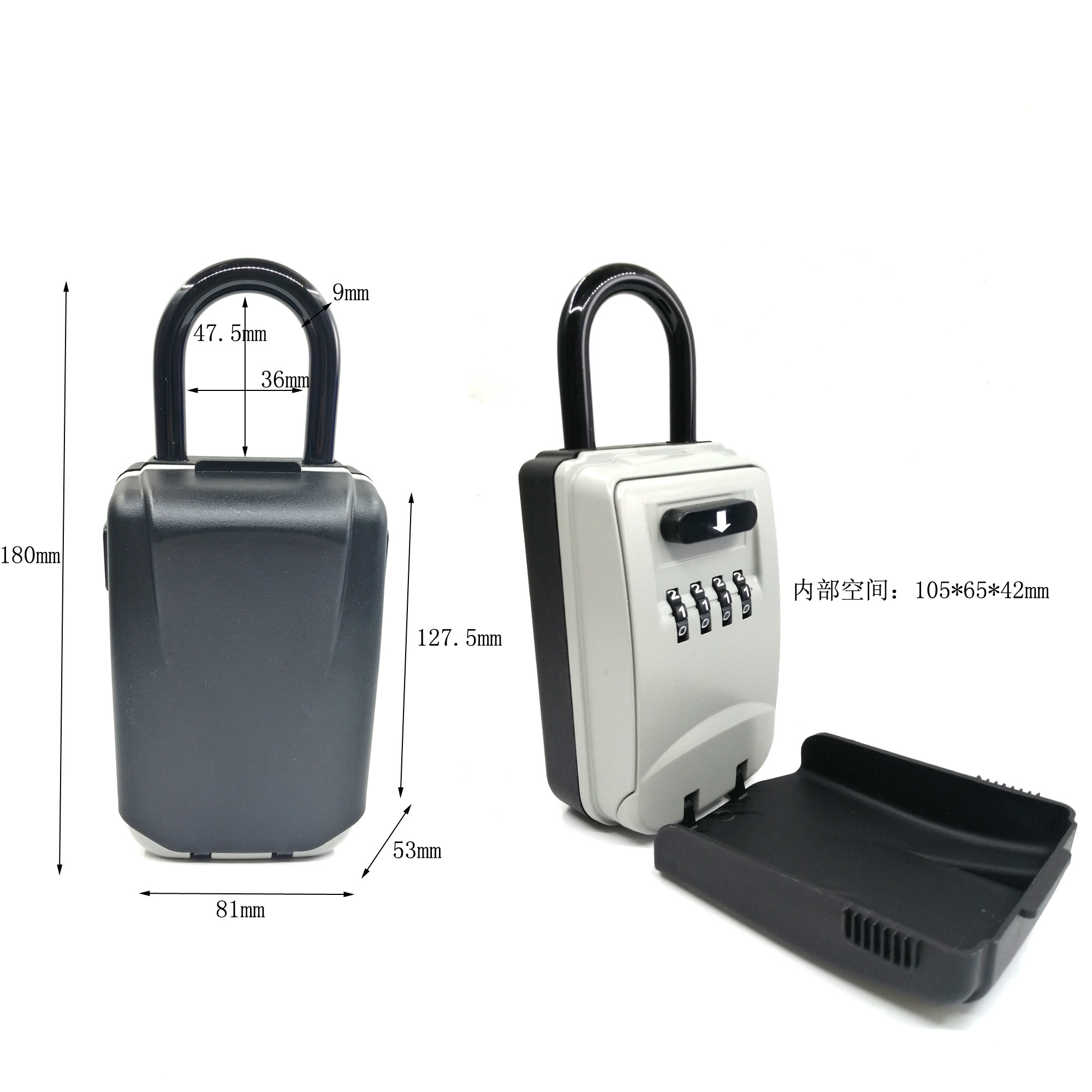 key and access card storage Outdoor Hanger Waterproof Key Capacity Set Combination Wall Mount Lock Box with 4 Dials