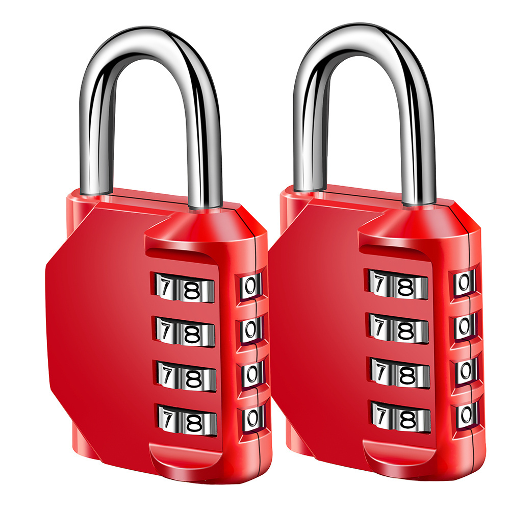 Hot selling high quality large  4-digit zinc alloy password combination safe padlock for locker  cabinet gym luggage bag