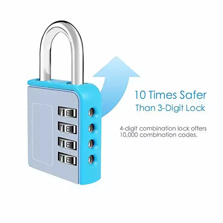 CH-605 Combination Lock 4 Digit Locker Outdoor Padlock for Gym School Gates Doors Fence Hasps and Storage