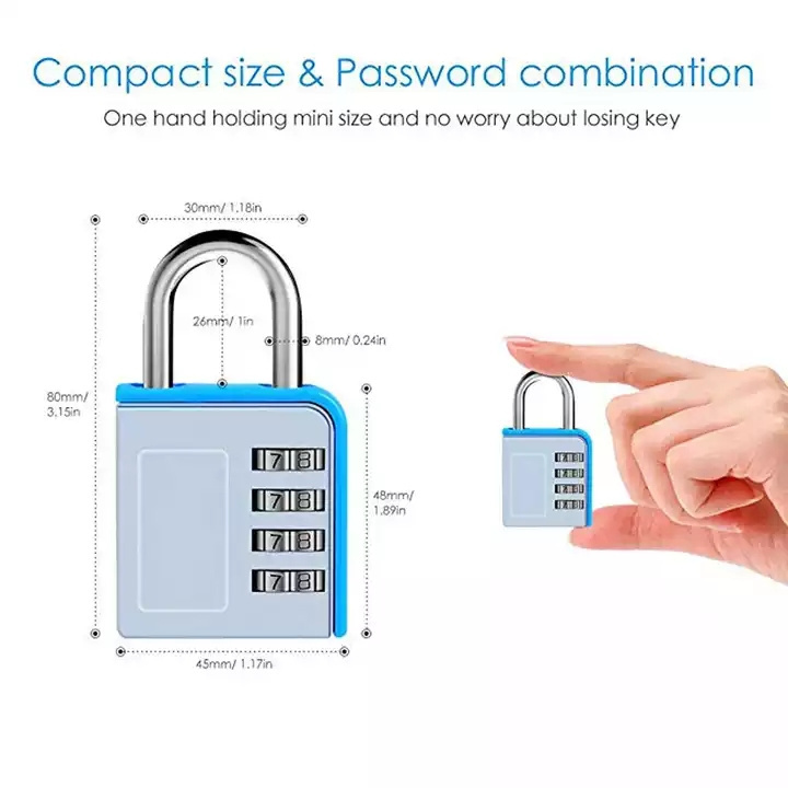 CH-605 Combination Lock 4 Digit Locker Outdoor Padlock for Gym School Gates Doors Fence Hasps and Storage