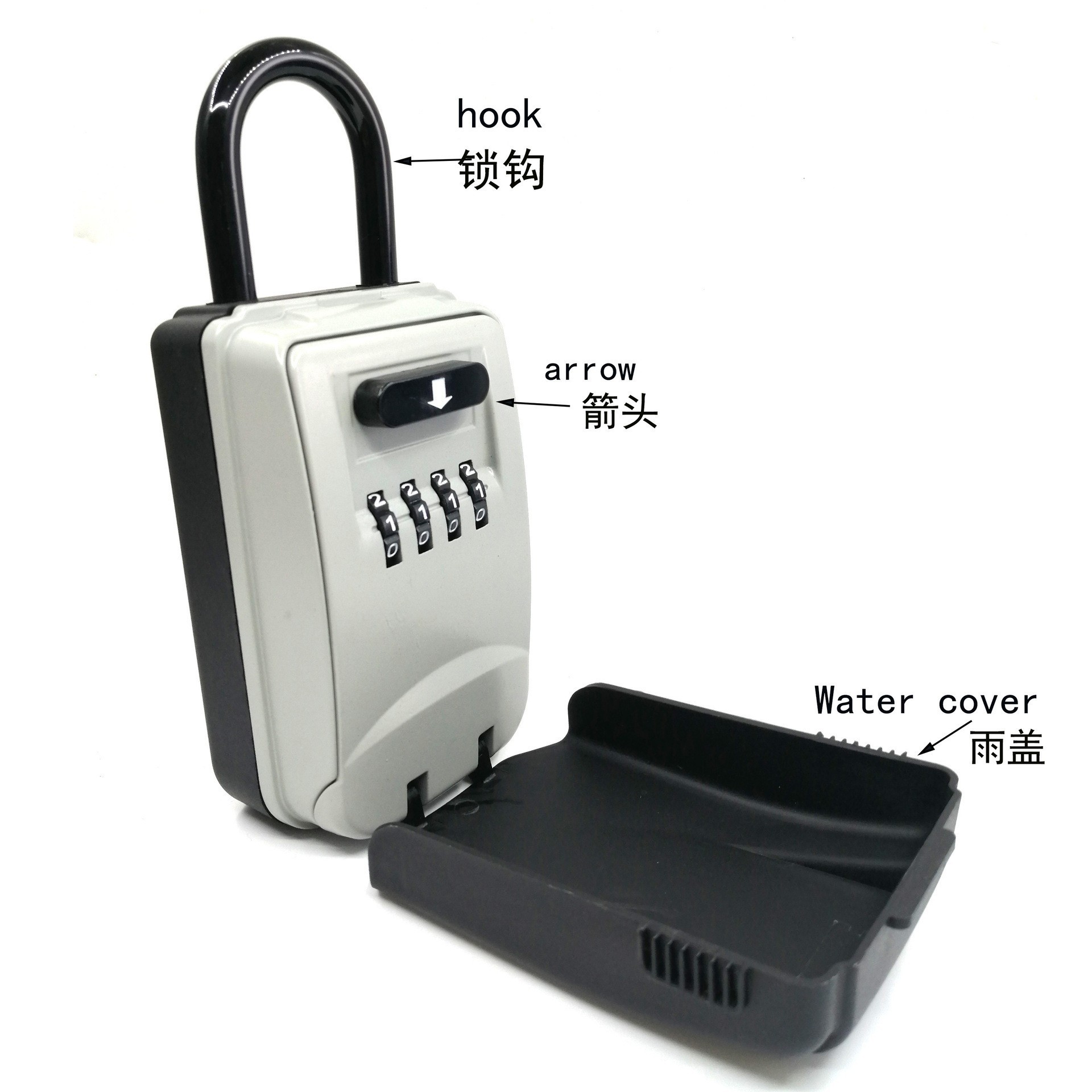 key and access card storage Outdoor Hanger Waterproof Key Capacity Set Combination Wall Mount Lock Box with 4 Dials