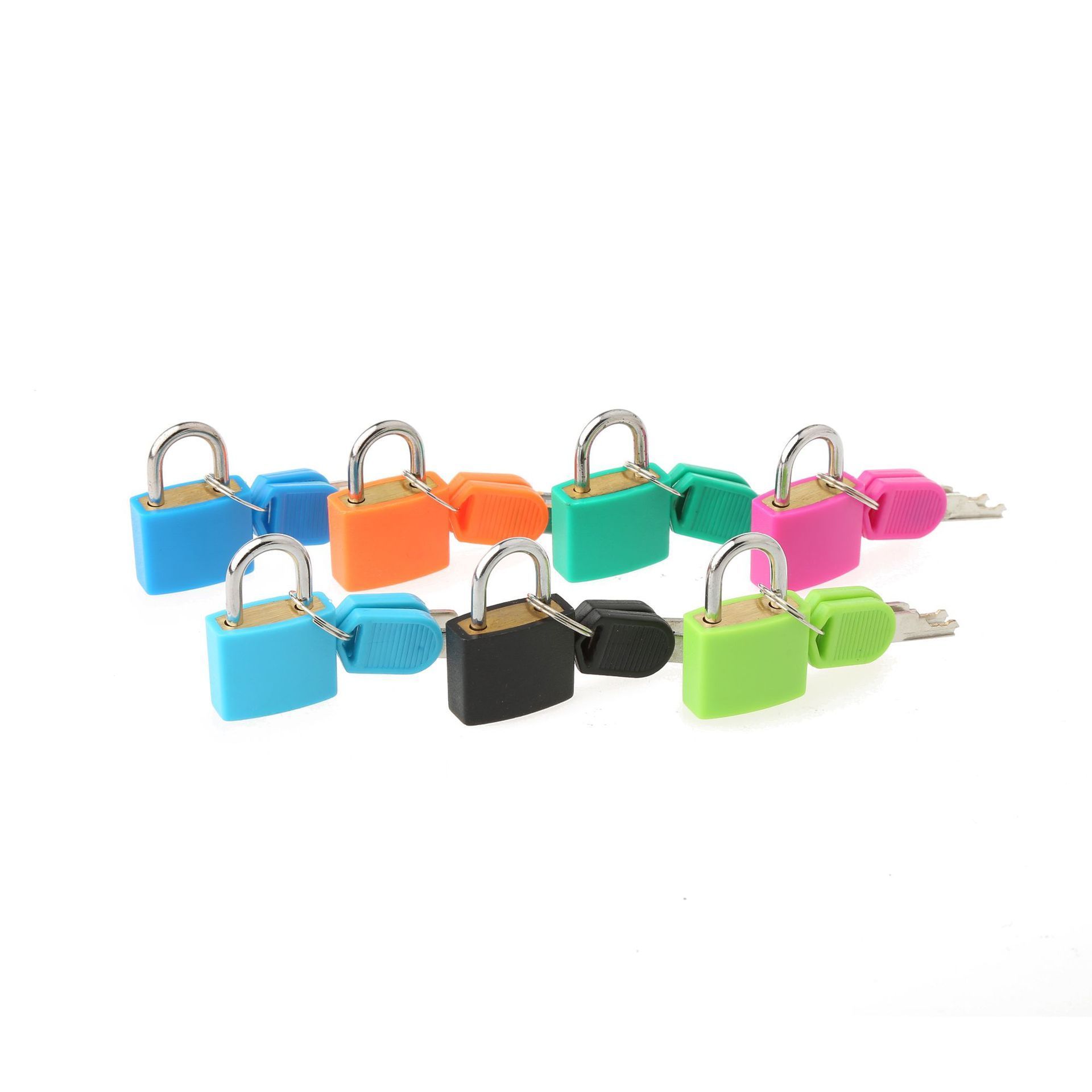 Key Safe Colored Plastic Shell Padlock Student Schoolbag Locks Diary Small Piggy Bank Locks with Master 2 Keys