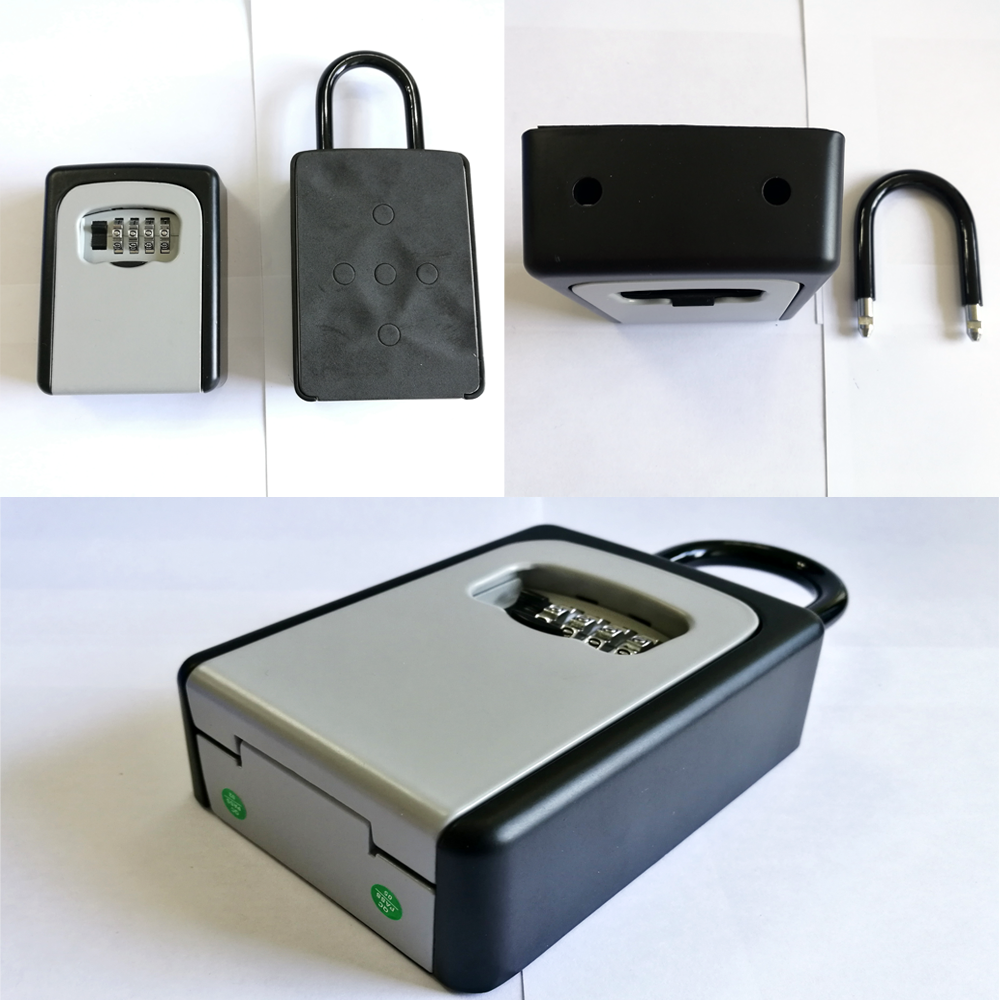 Outdoor Storage Waterproof Key Hide Box Portable Combination Lock box With Hanger Shackle  Key Safe Box