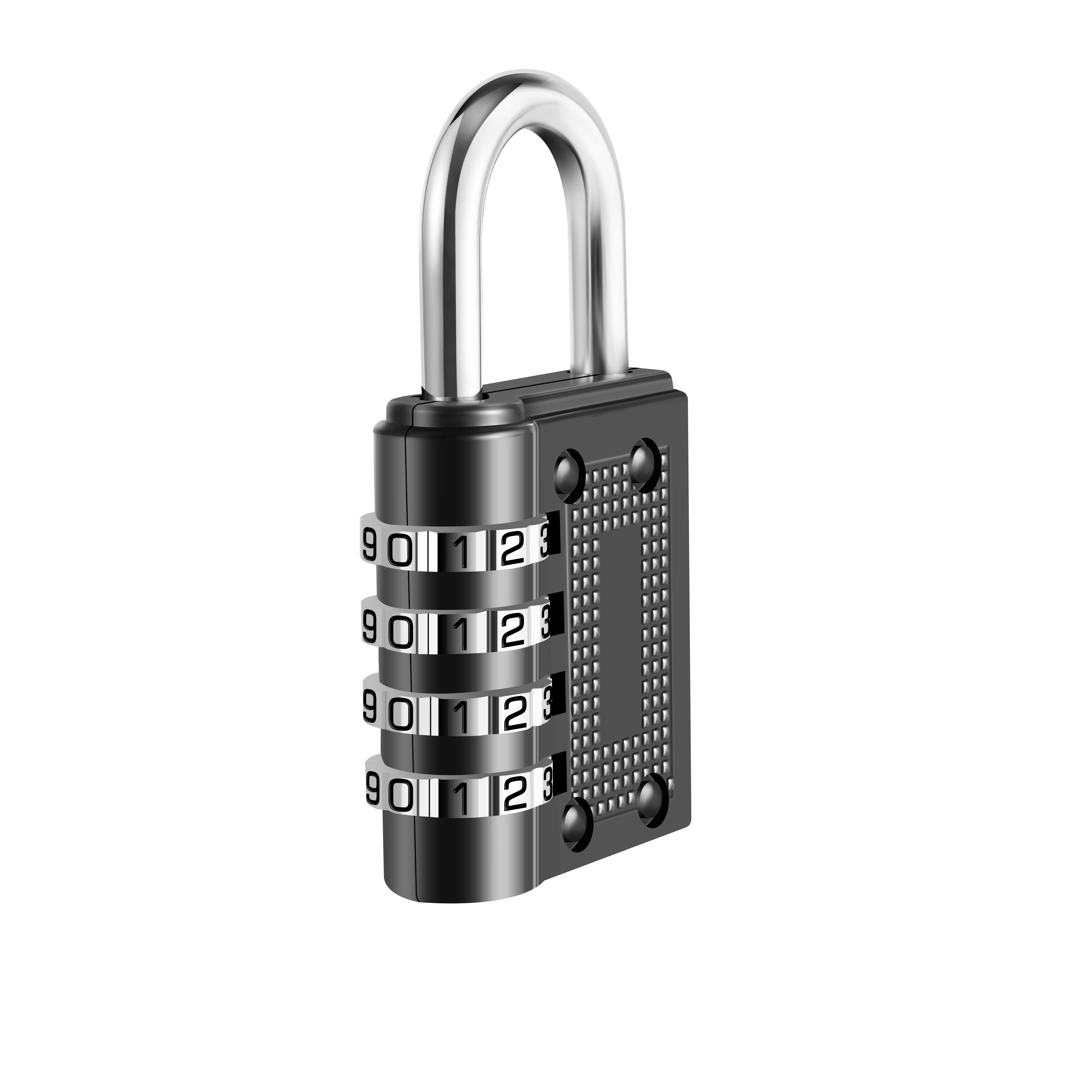 Padlock factory 4 digit black school gym locker combination lock for safe