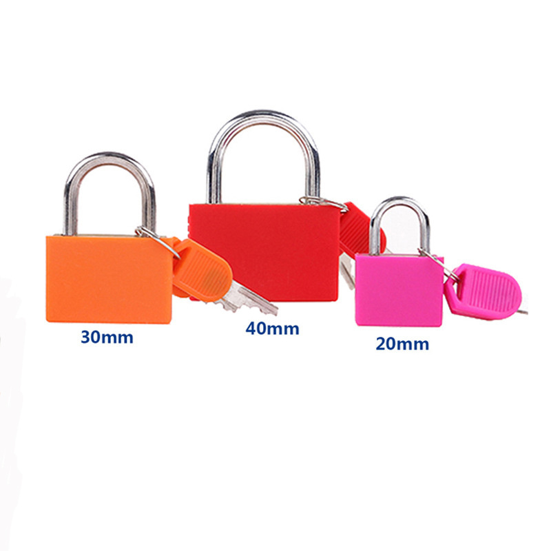 Key Safe Colored Plastic Shell Padlock Student Schoolbag Locks Diary Small Piggy Bank Locks with Master 2 Keys