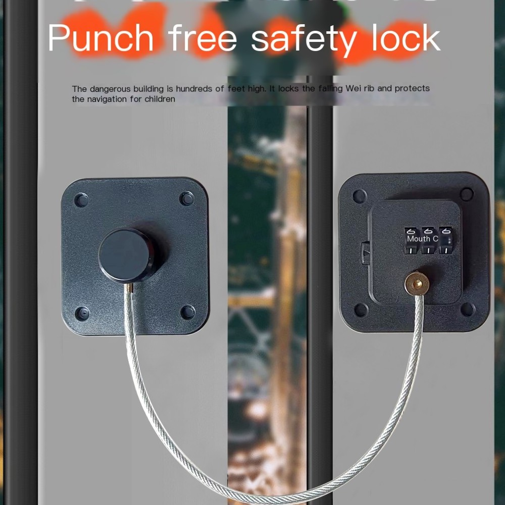 Safety 3 Digits Combination Fridge Freezer Door Cable Padlock Security Refrigerator Gate Combination Wire Password Lock