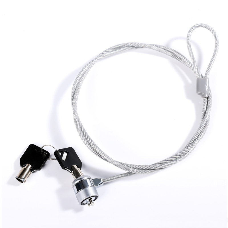 Hot sale sliver 1.2m Notebook Security Computer Cable laptop lock with key