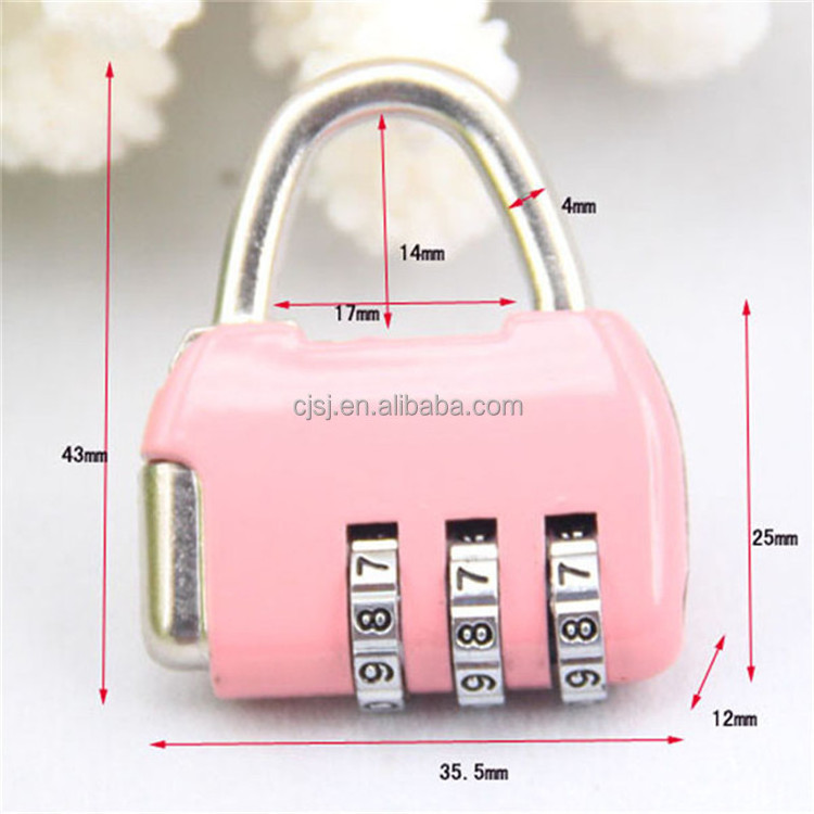 CH-13A 3Dial Changing Zinc Alloy Combination lock luggage password zipper lock