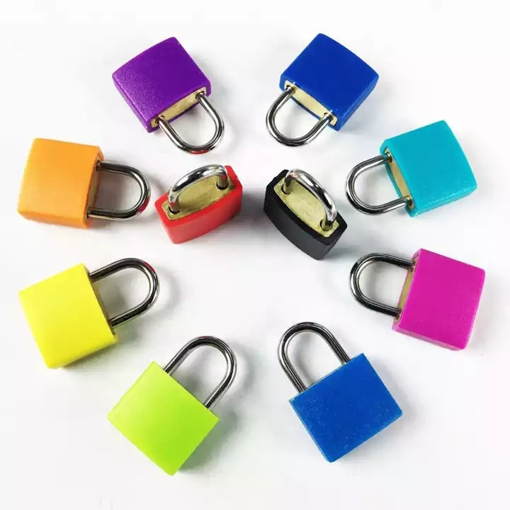 Key Safe Colored Plastic Shell Padlock Student Schoolbag Locks Diary Small Piggy Bank Locks with Master 2 Keys