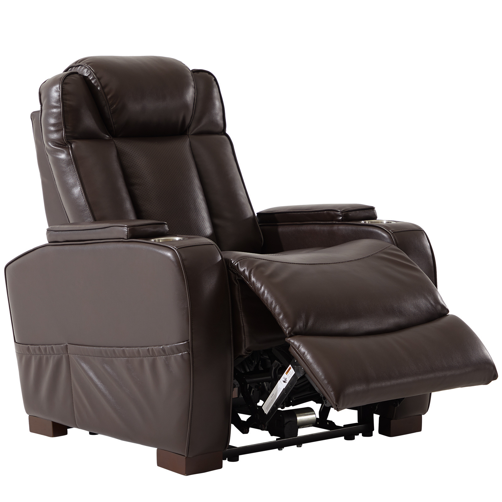 Theater Seating Sofa Power Recliner Chair with Adjustable Headrest  with USB Charging Port and 2 Cup Holders Home Cinema Chair