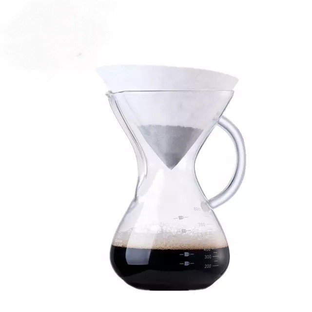 Pour Over Coffee Maker Borosilicate Glass Carafe with Stainless Steel 18/8 Paperless Coffee Dripper Coffee Pot