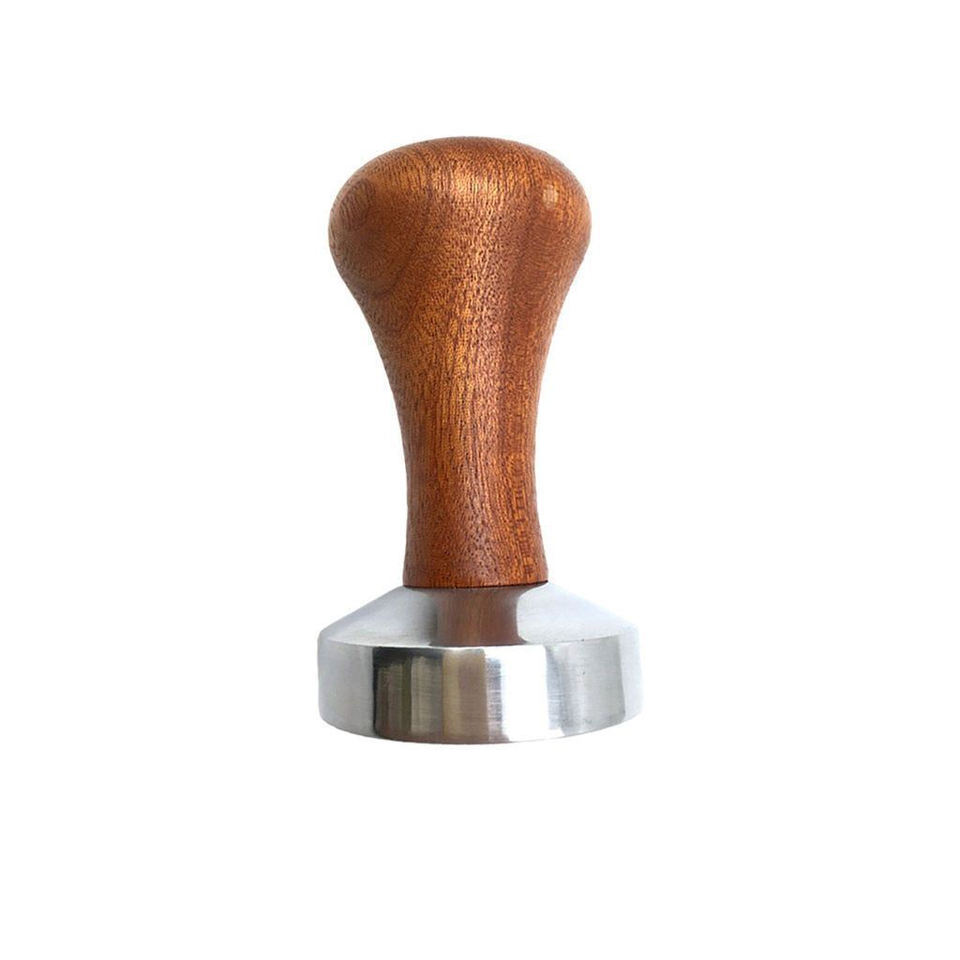 A Small Manual Pressing Coffee Distributor & Tamper 49mm 51 53mm 54mm 58 mm Flat Base Coffee Tampers Wooden With Wood Handle