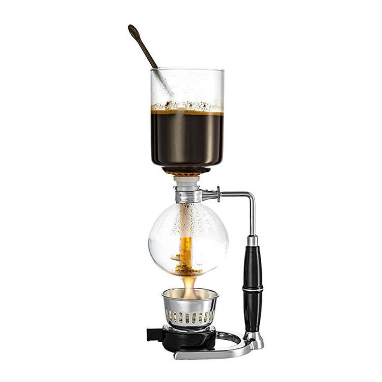 3 Cups Manual Syphon Coffee Maker Pot Hand Glass Vacuum Coffee Maker Brewer Heat Resistant Siphon Coffee Machine Filter