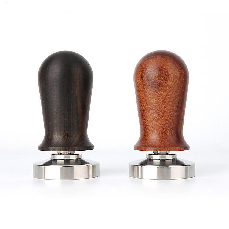 A Small Manual Pressing Coffee Distributor & Tamper 49mm 51 53mm 54mm 58 mm Flat Base Coffee Tampers Wooden With Wood Handle