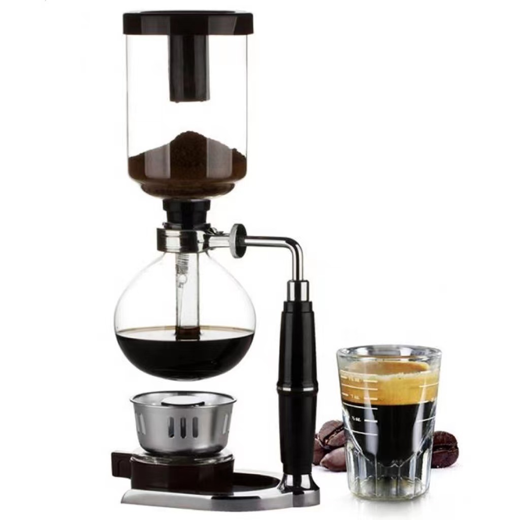 3 Cups Manual Syphon Coffee Maker Pot Hand Glass Vacuum Coffee Maker Brewer Heat Resistant Siphon Coffee Machine Filter