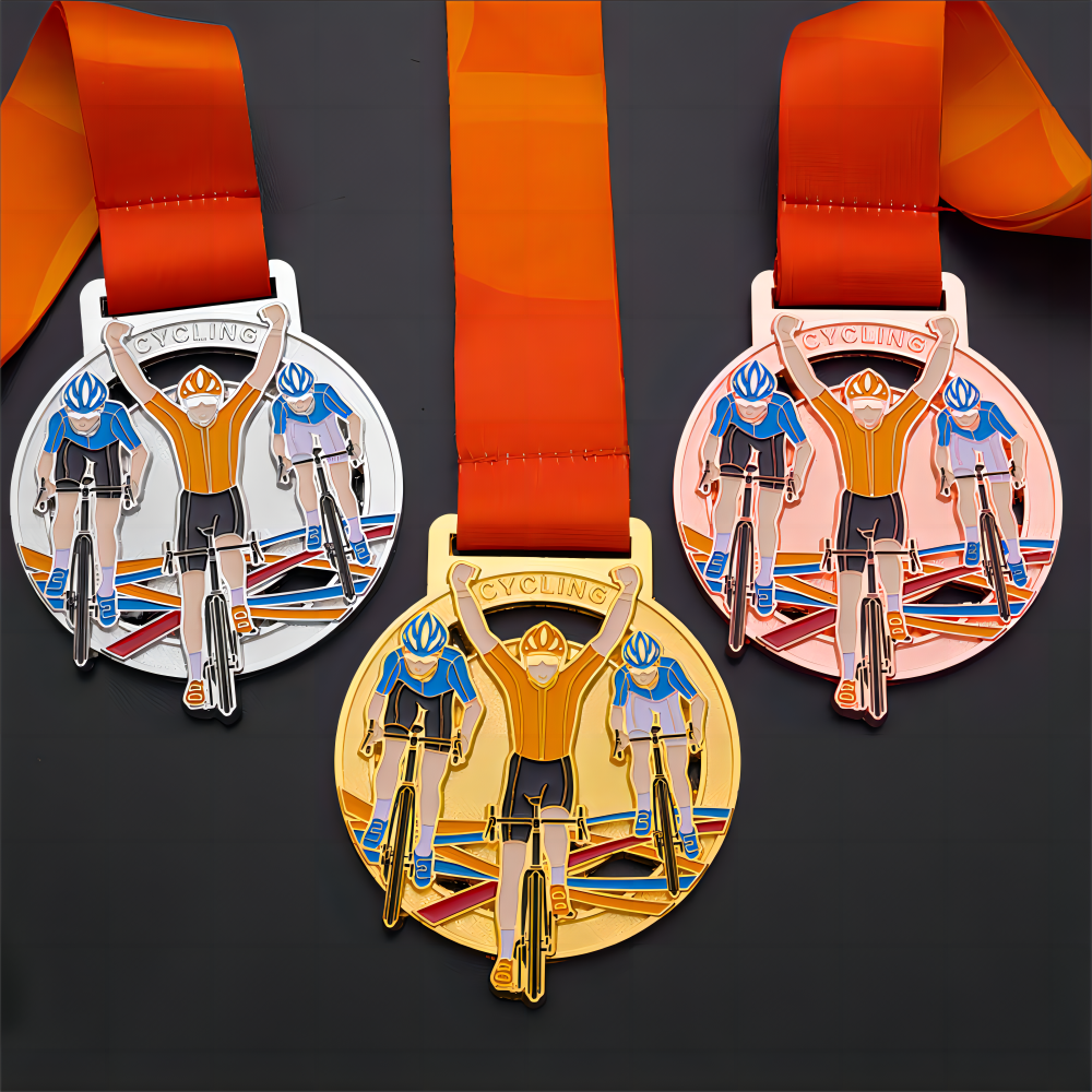 Custom Medal Metal 3D Sports Running Marathon Medal for Souvenir Gold Silver Bronze Zinc Alloy Metal Custom  Medal