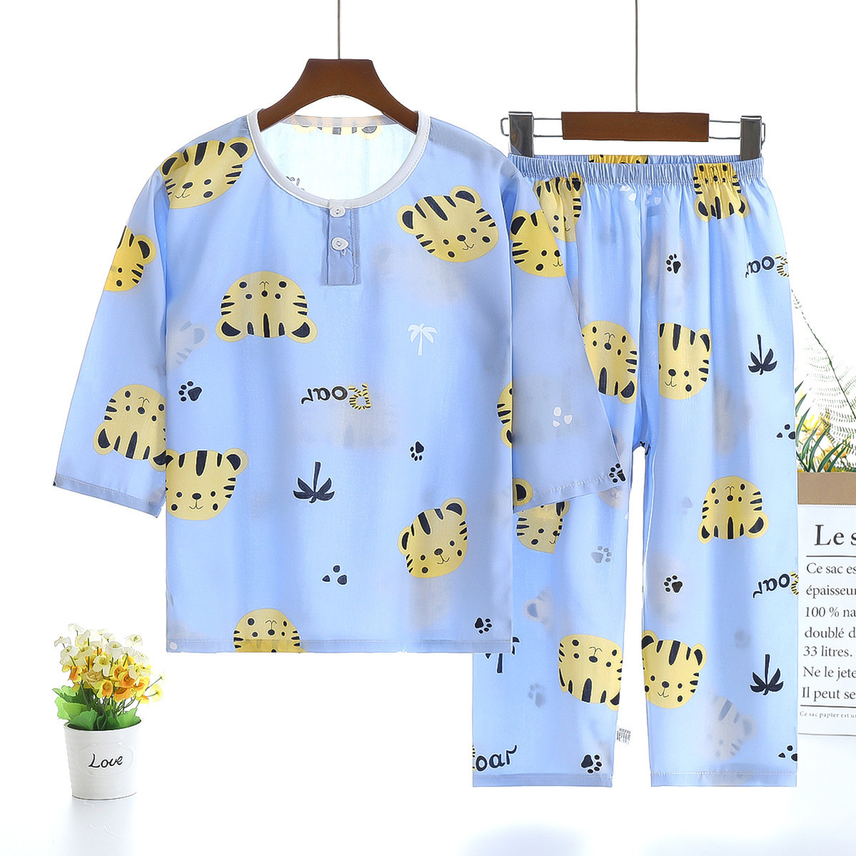 Kids Dinosaur Pajamas Boys Girls Summer Children's Pajamas Sets Child Short Pyjamas Boys Cotton Pijamas Home Wear