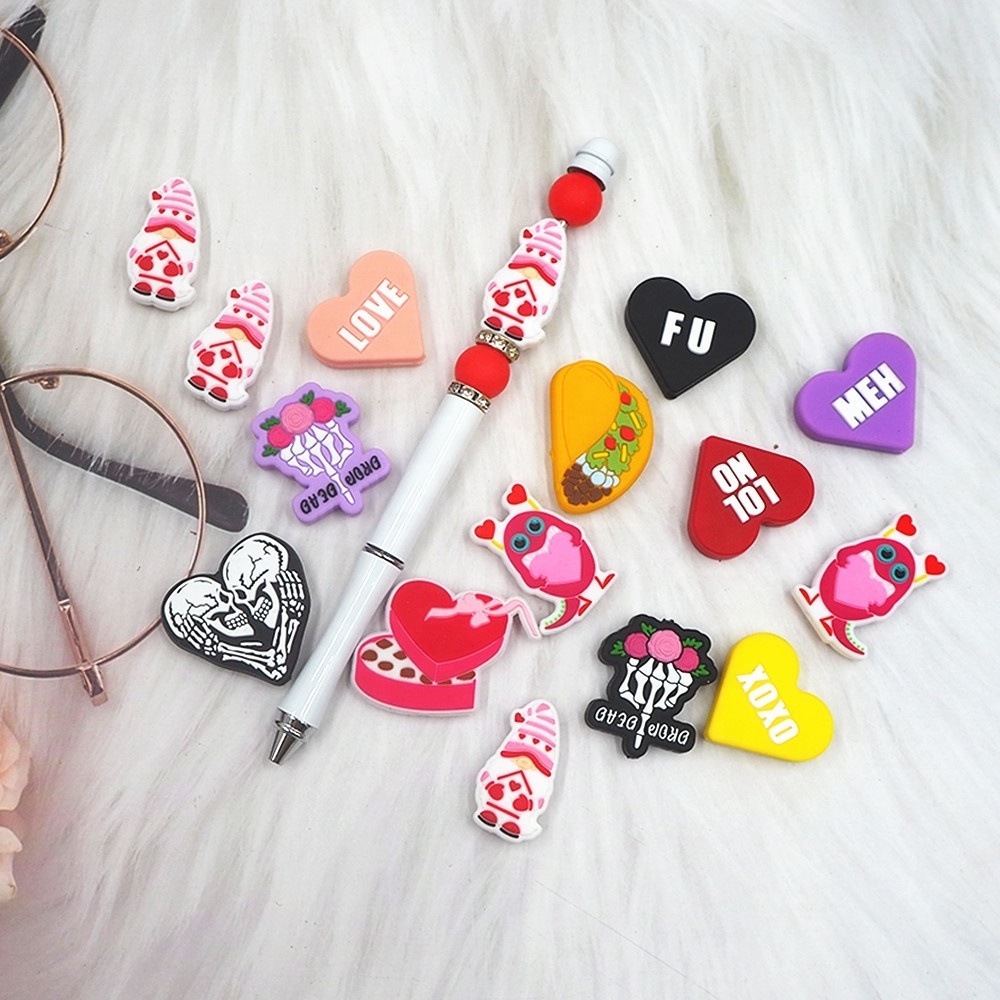 Best Selling BPA Free DIY Jewelry Pendant Necklace Silicone Loose Bead Valentines Day Focal Beads