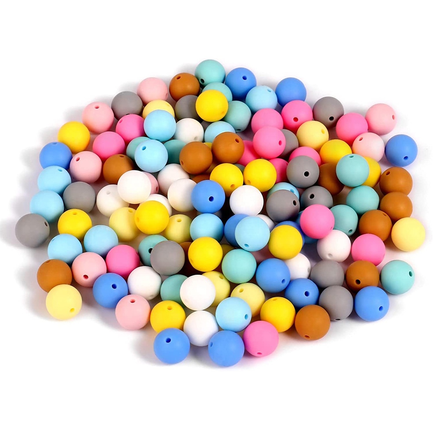 Custom 15mm Bpa Free Food Grade Baby Soft Round Silicone Character Bead For Beadable Pens