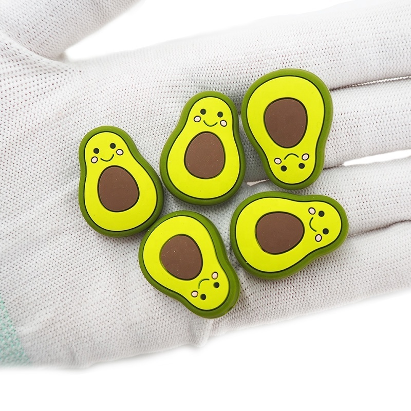 Promotion BPA Free DIY Pacifier Chain Keychain Pen Gifts Avocado Charms Focal Silicone Bead Wholesale