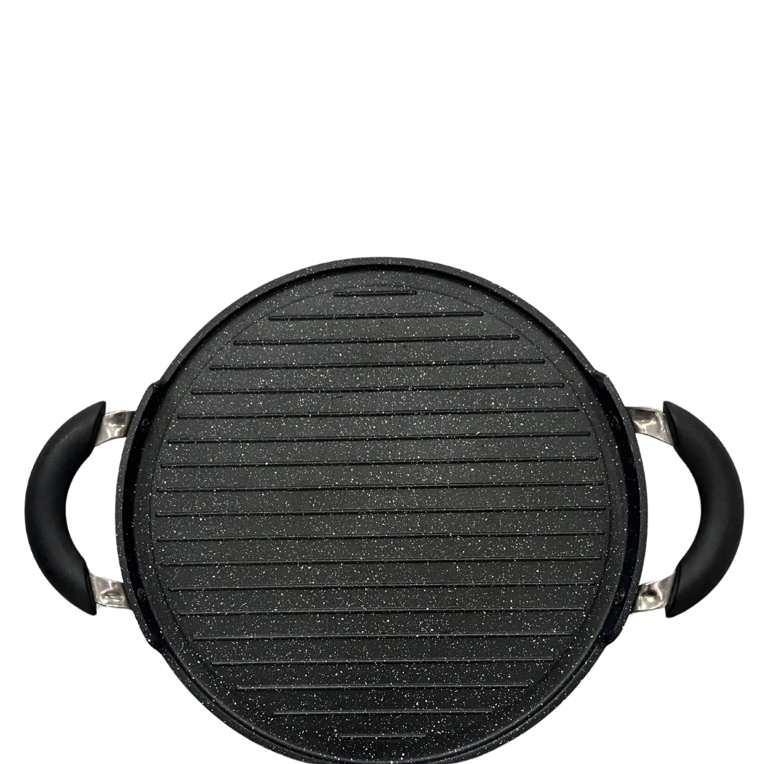 Modern 30cm Non-Stick Grill Pan Made from High Quality Aluminum Sustainable and for Gas and Induction Stoves