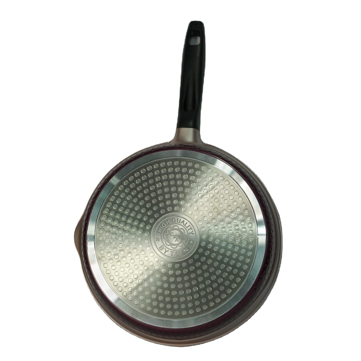 Modern 24cm Metal Aluminum Alloy Fry Pan Non-Sticky Black Heating Light Cooking Pan & Skillets