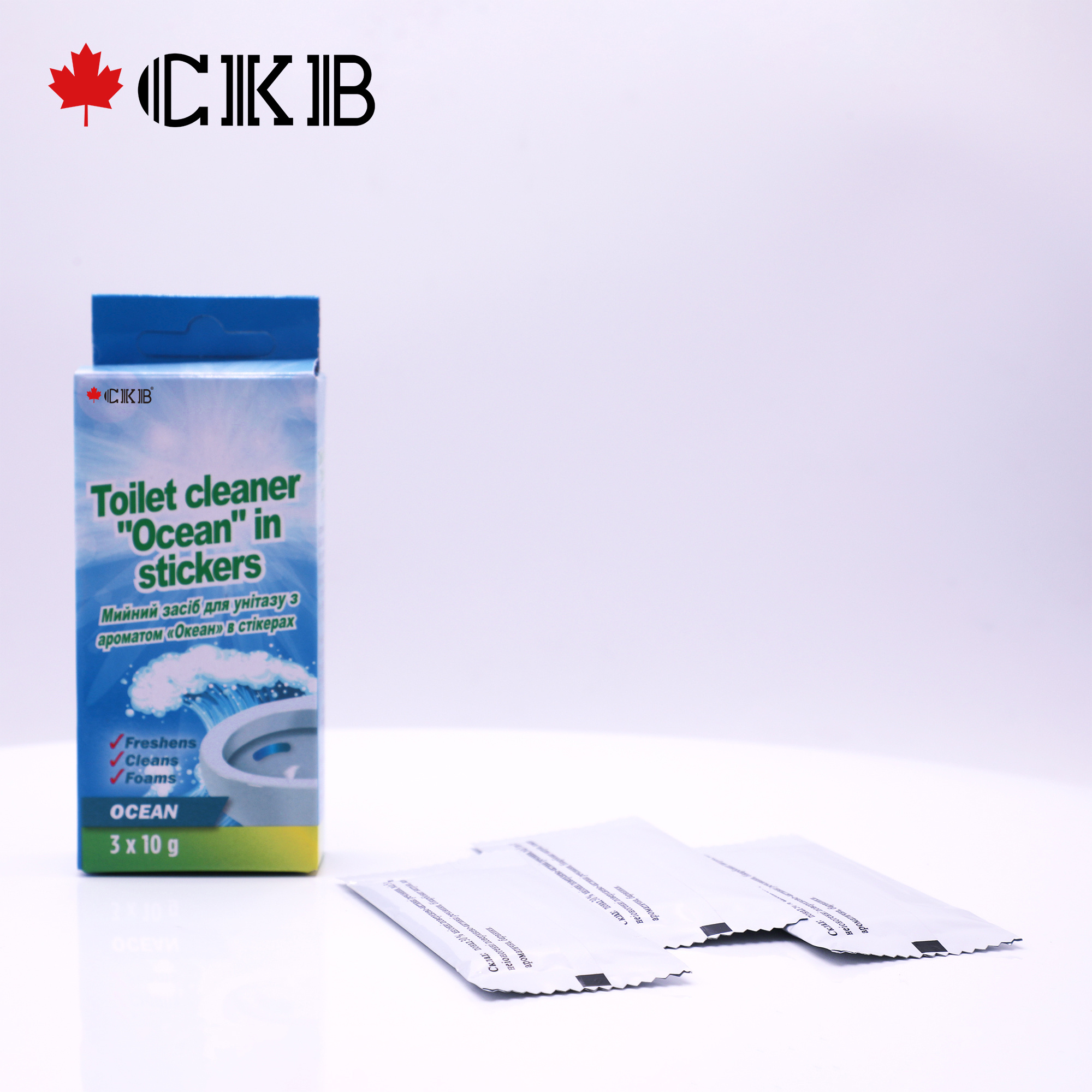 CKB OEM ODM Disposable Sustainable Bathroom Blue Stick-on Strip Automatic Toilet Bowl Cleaner Tablet