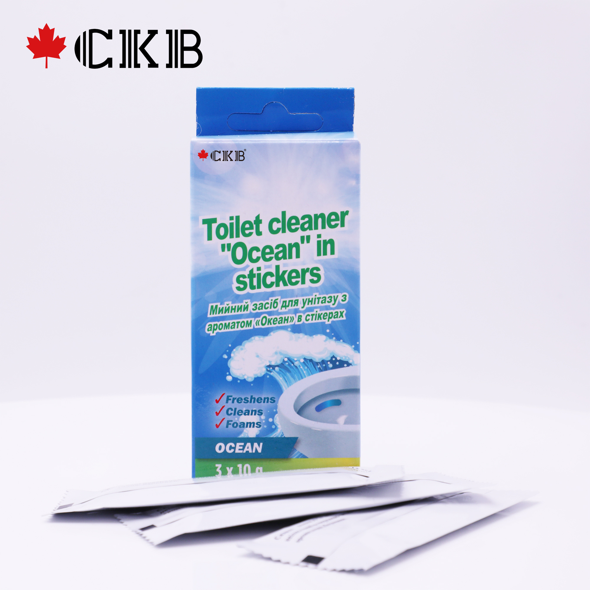 CKB OEM ODM Disposable Sustainable Bathroom Blue Stick-on Strip Automatic Toilet Bowl Cleaner Tablet