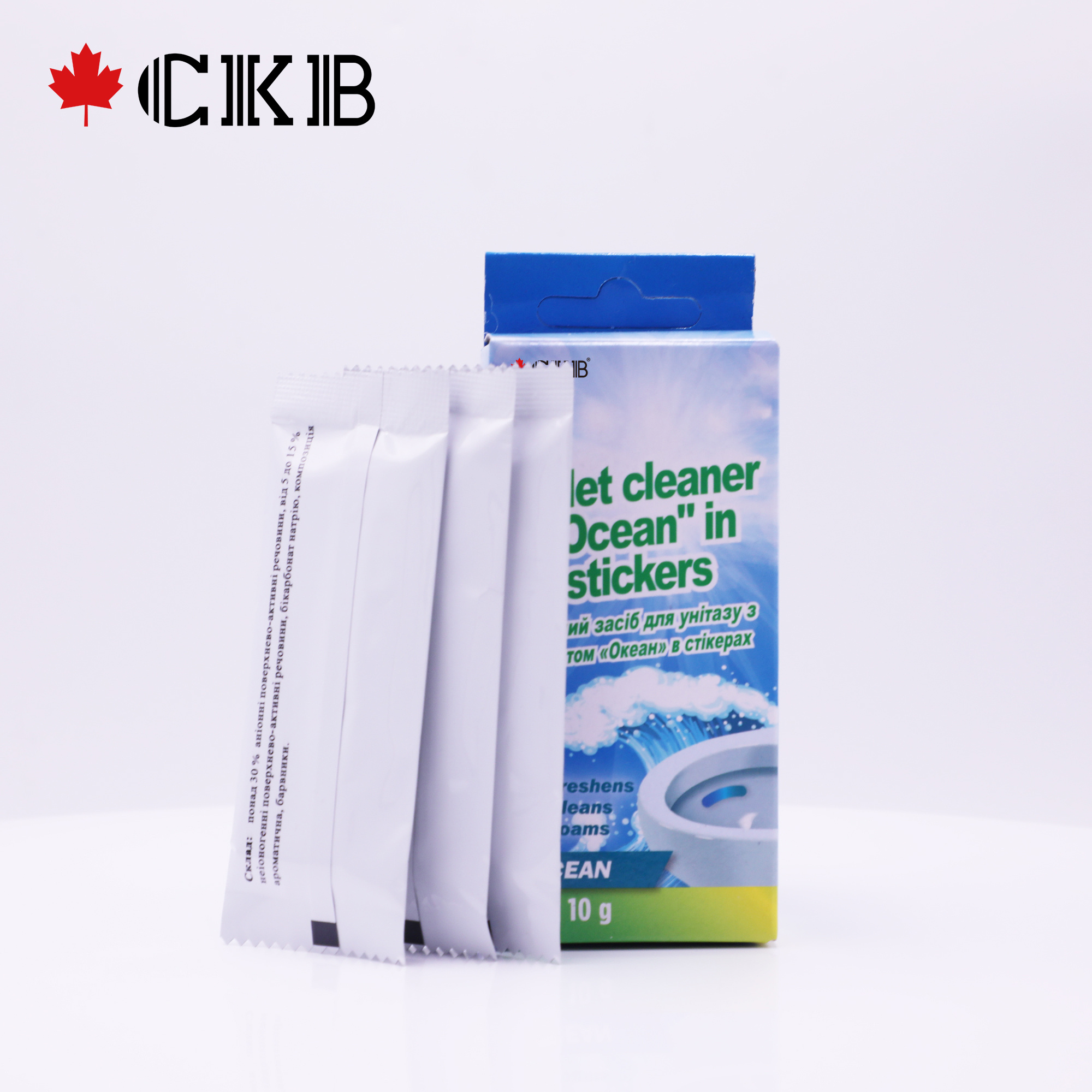 CKB OEM ODM Disposable Sustainable Bathroom Blue Stick-on Strip Automatic Toilet Bowl Cleaner Tablet