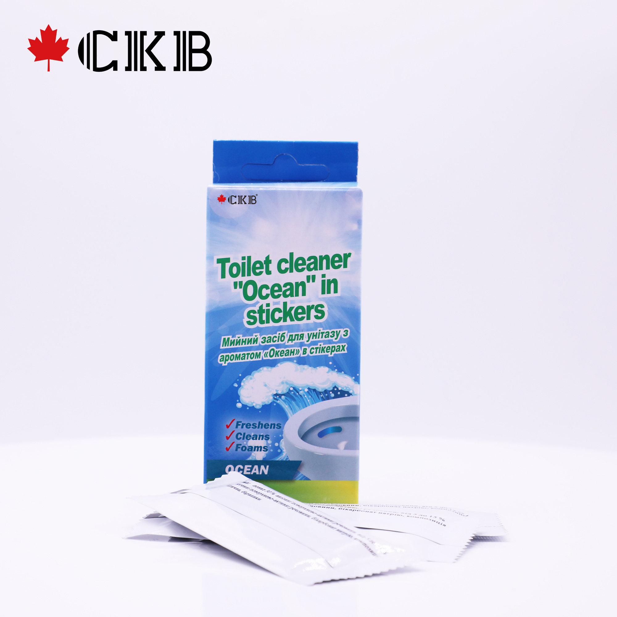 CKB OEM ODM Disposable Sustainable Bathroom Blue Stick-on Strip Automatic Toilet Bowl Cleaner Tablet