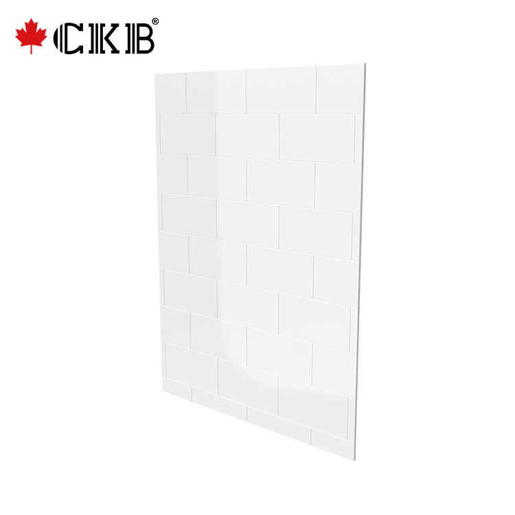 CKB 3mm Thickness ABS Acrylic Rectangular White Waterproof Bathroom Shower Surround Wall Panel